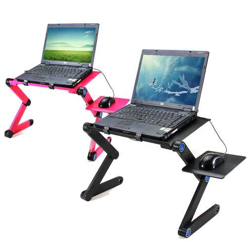 360° Adjustable Folding Laptop Desk with Cooling Holes & Mouse Pad - Portable Computer Stand for Home, Office, Dorm & Bed Use - Ergonomic Notebook Table for Work, Study & Gaming