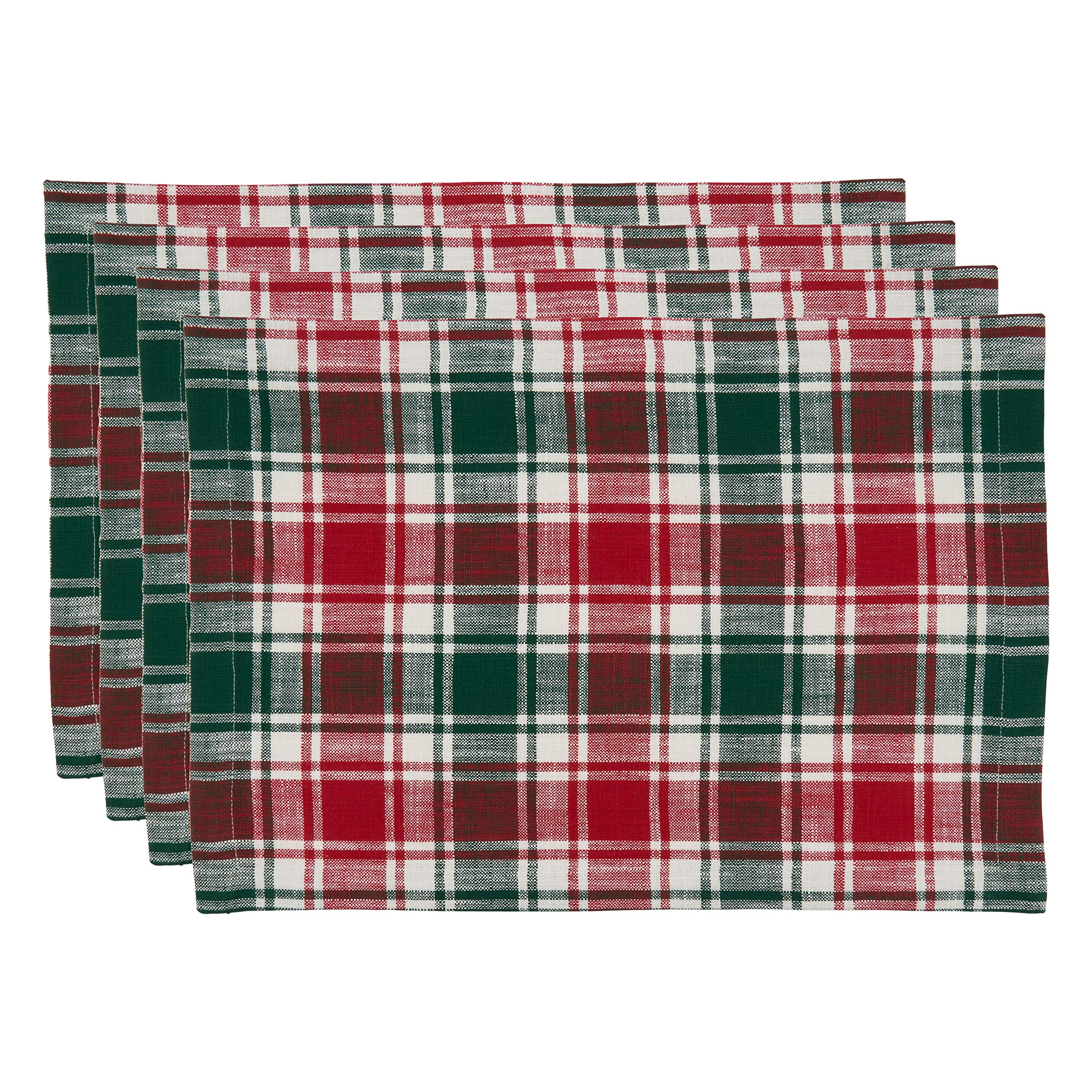 Premium Cotton Plaid Placemats Set of 4 - Soft & Durable Table Mats for Dining Room Decor, Kitchen Table Setting, and Holiday Dinner Parties