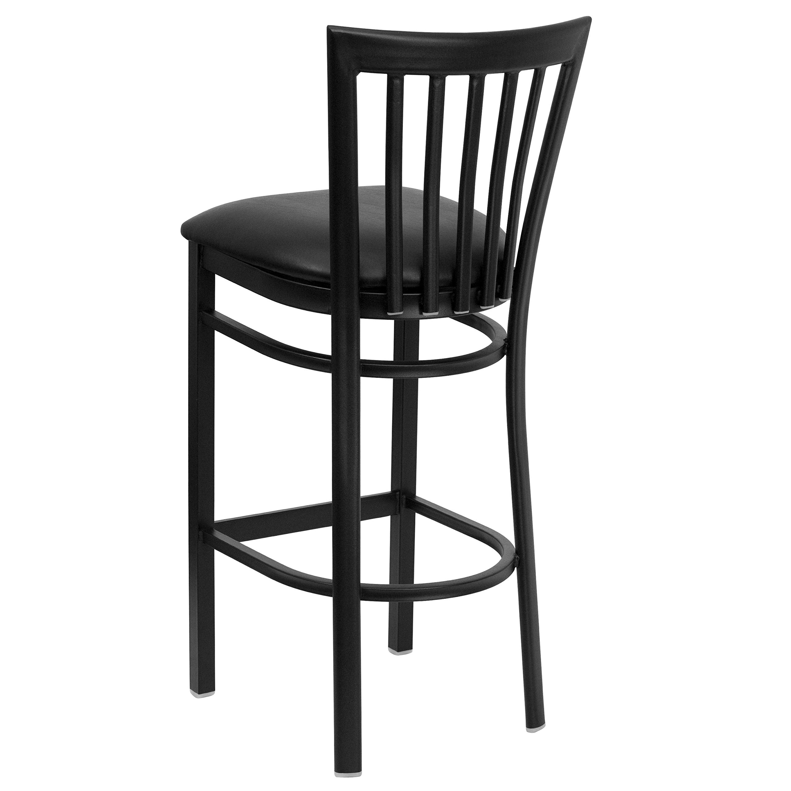 2 Pack Black Metal Bar Stools with Vinyl Seat - Heavy Duty Restaurant & Home Kitchen Counter Stools for Dining, Bar, Cafe, and Office Use