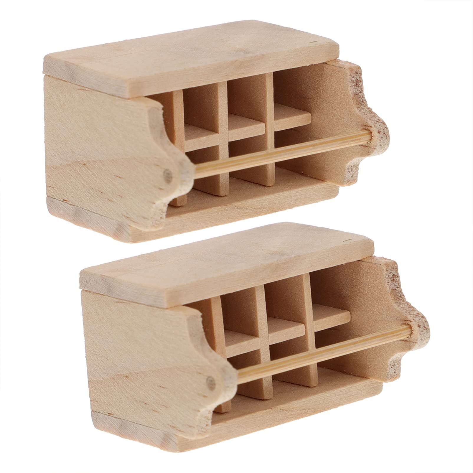 2PCS Miniature Dollhouse Toolbox Accessories - Wooden Door DIY Decor, Tiny Toolbox Model for Dollhouse Furniture, Mini Home Decoration for DIY Crafts and Miniature Scenes