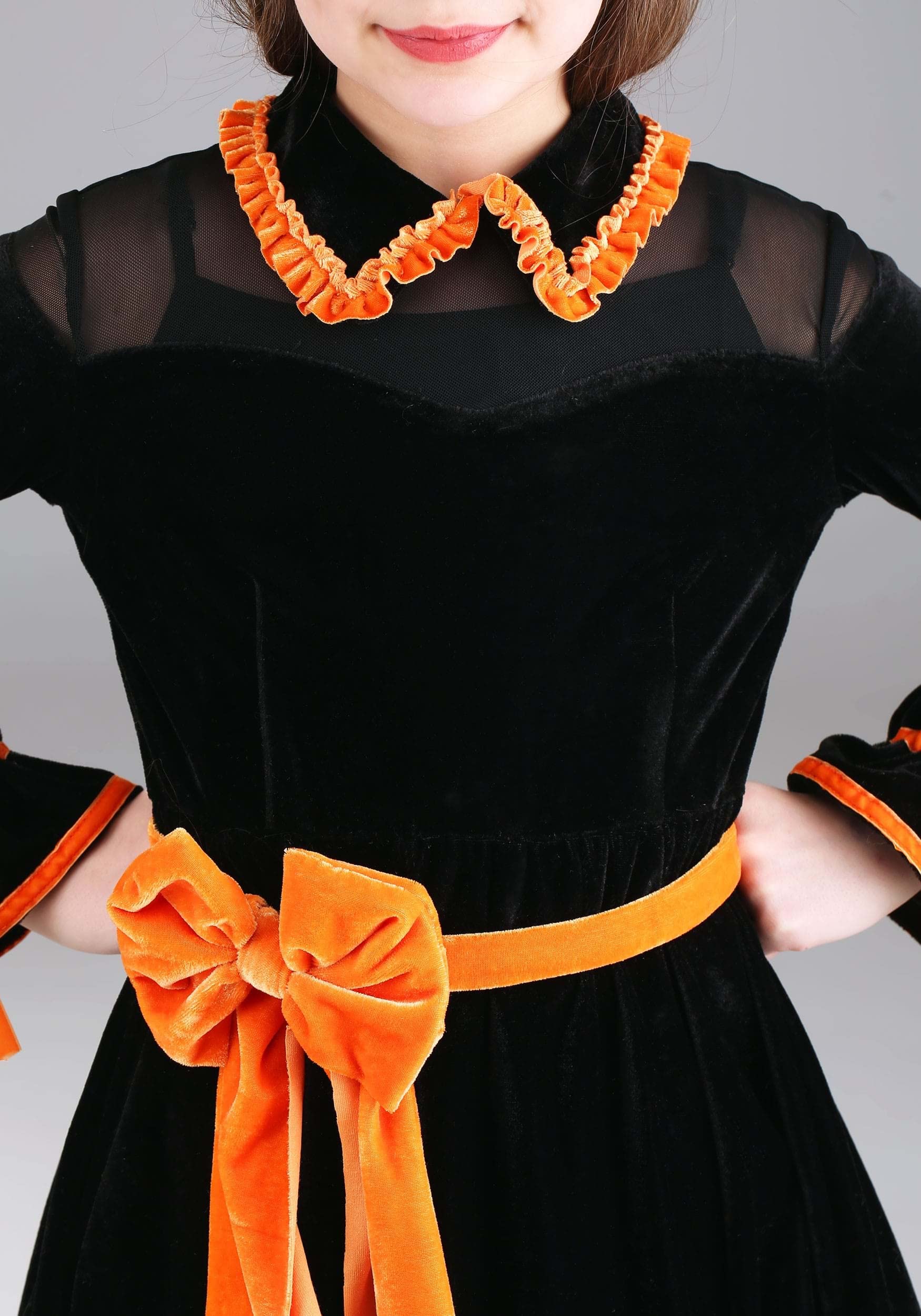 Girls Halloween Witch Costume Dress - Orange Wicked Witch Cosplay Outfit for Kids | Perfect for Halloween Parties, Trick-or-Treating & Dress-Up Play
