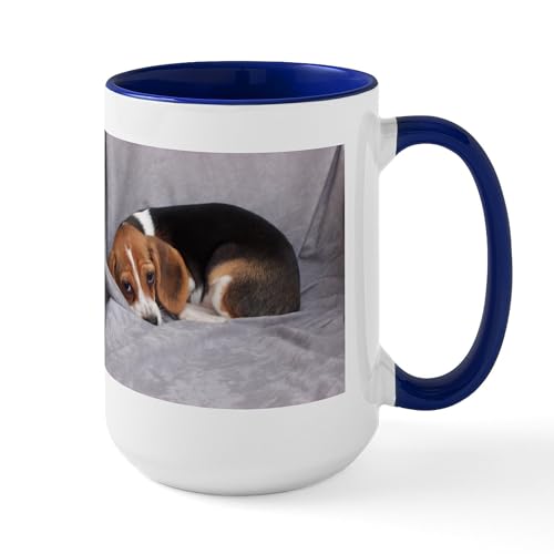 White/Navy Inside - Keep In Touch Beagle Mugs