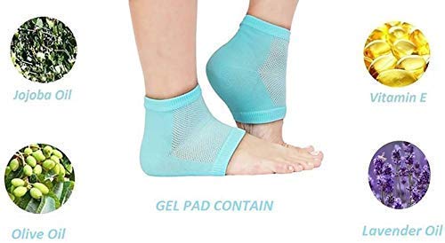 Moisturizing Gel Heel Socks for Dry Cracked Feet - Open Toe Cotton Socks with Botanical Gel Pad for Men & Women - Soft Foot Care for Calluses & Rough Heels - Perfect for Daily Wear, Work & Home Comfort