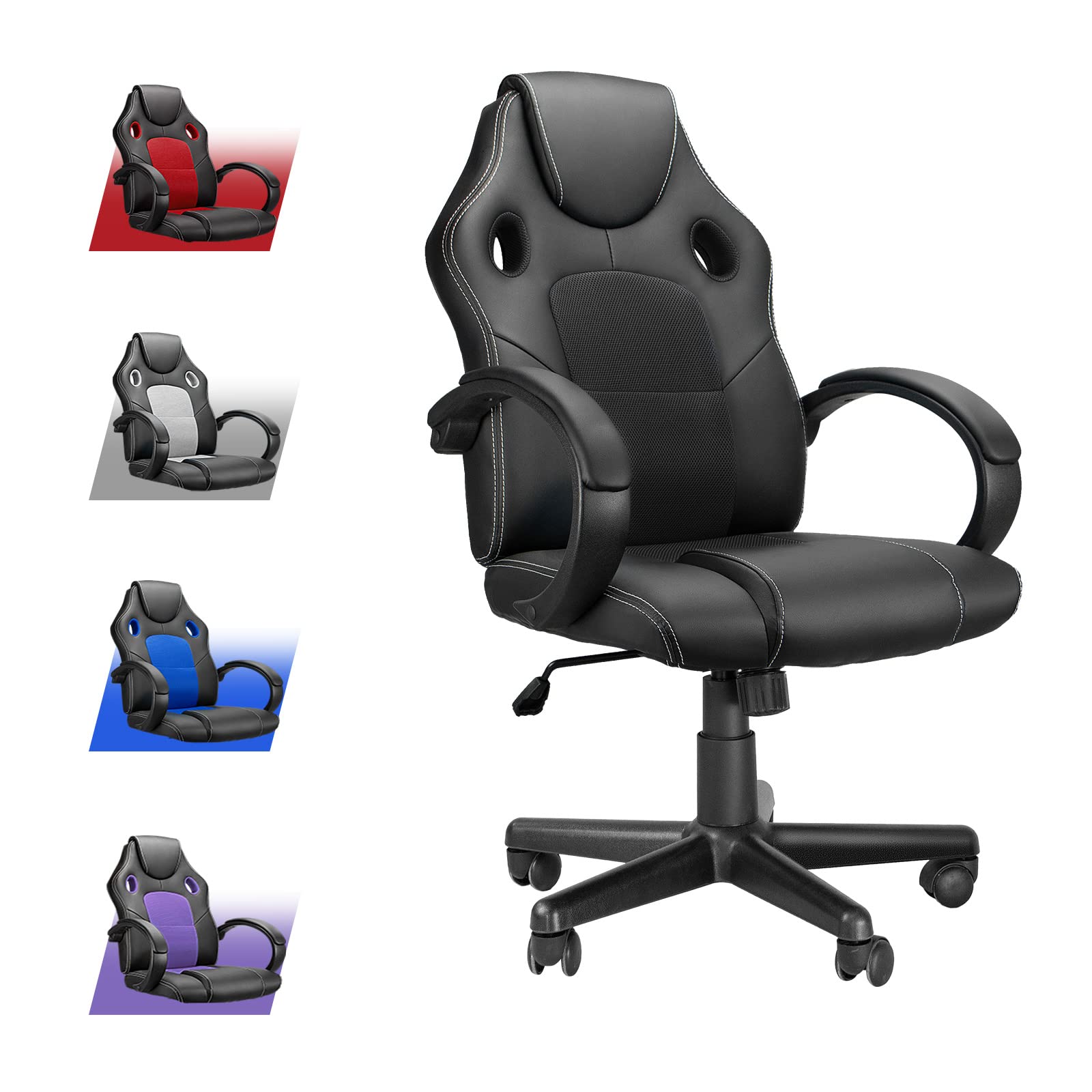 Dvenger Ergonomic Gaming Office Chair - Adjustable Computer Desk Chair for Adults & Teens - Black Video Game Chair for Home Office, Gaming Setup & Workstation