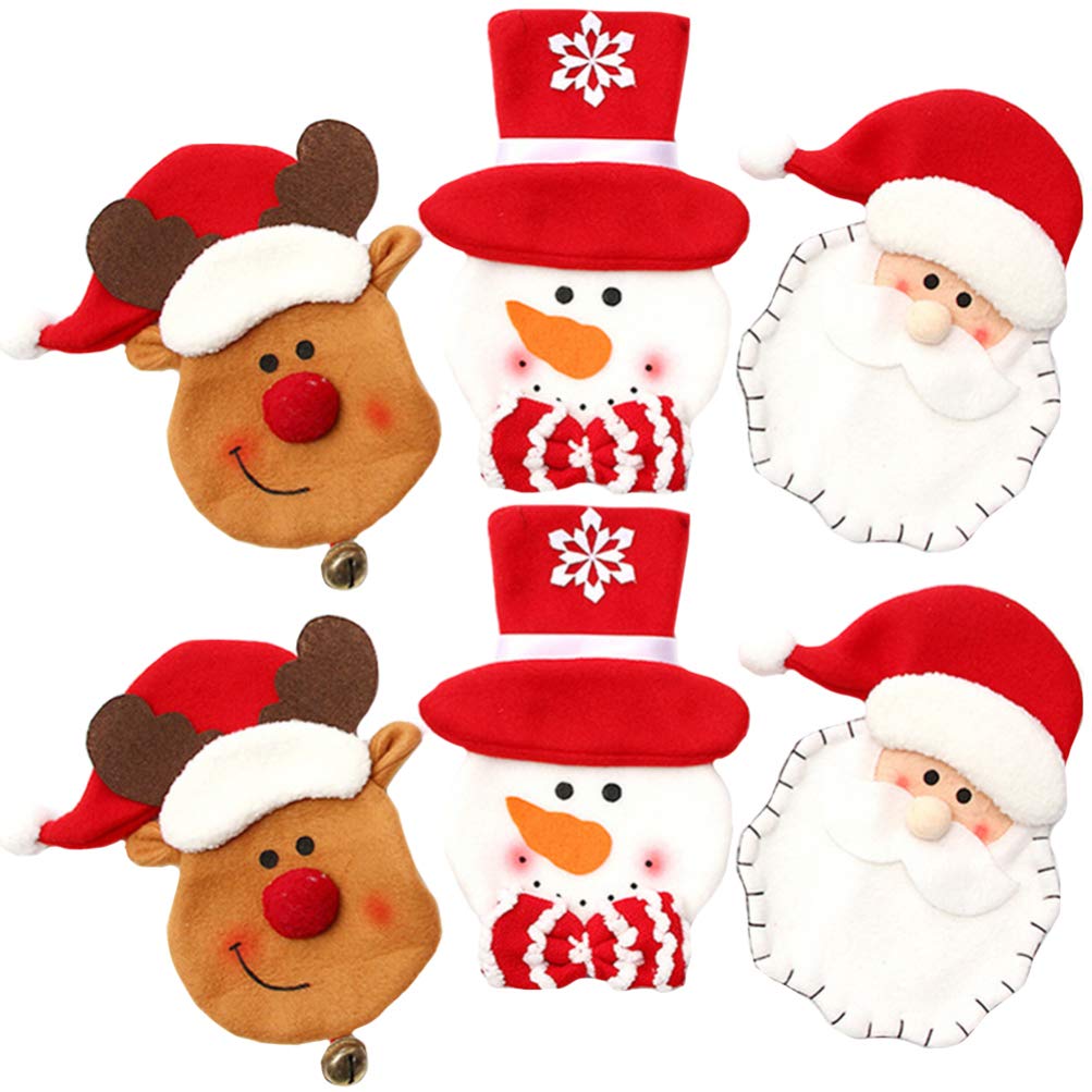 6-Piece Christmas Snowman Elk Cutlery Set - Festive Holiday Tableware with Lollipop Pouch & Organizer Bag - Perfect for Christmas Dinner, Party Decor, and Kitchen Storage
