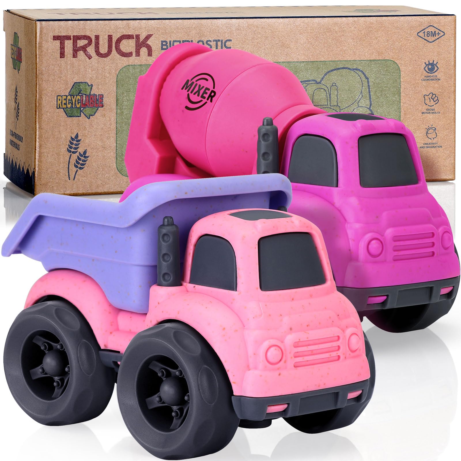 BPA Free Dump Truck Toys for 1-3 Year Olds - Outdoor Play & Birthday Gifts