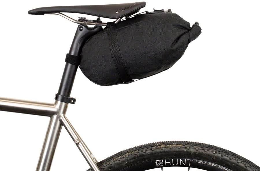 Restrap 4L Waterproof Bike Saddle Bag - Unisex Cycling Pack for Commuting & Bikepacking - Durable Black Bicycle Seat Bag for Road & Mountain Bikes
