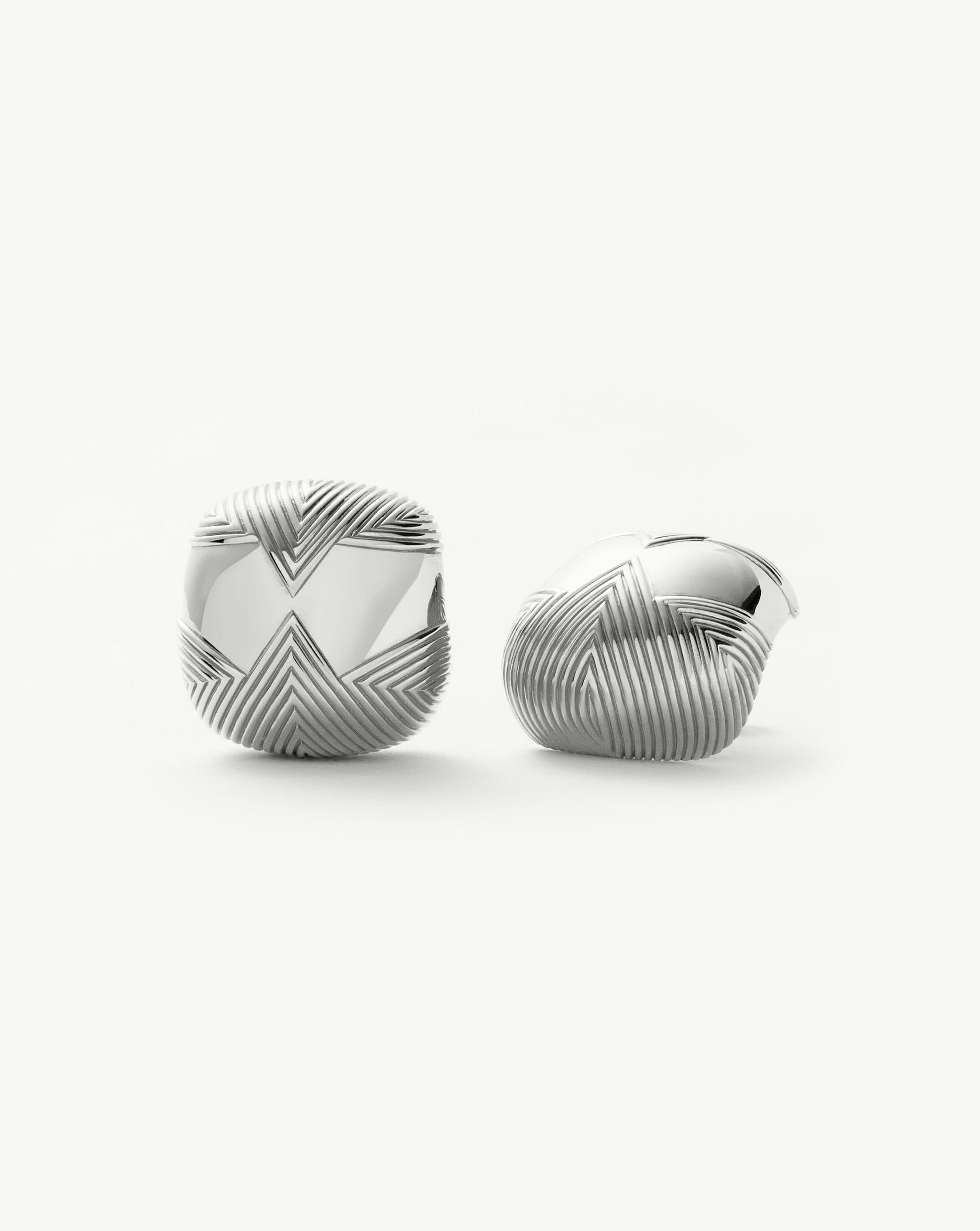Hera Oversized Dome Ridge Stud Earrings - Silver Plated Fashion Jewelry for Women | Perfect for Parties, Weddings & Everyday Wear