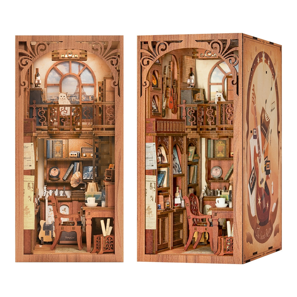 DIY Book Nook Kit - The Secret Rhythm with Dust Cover - Miniature Bookshelf Decor for Home Office, Reading Nook & Gift Ideas