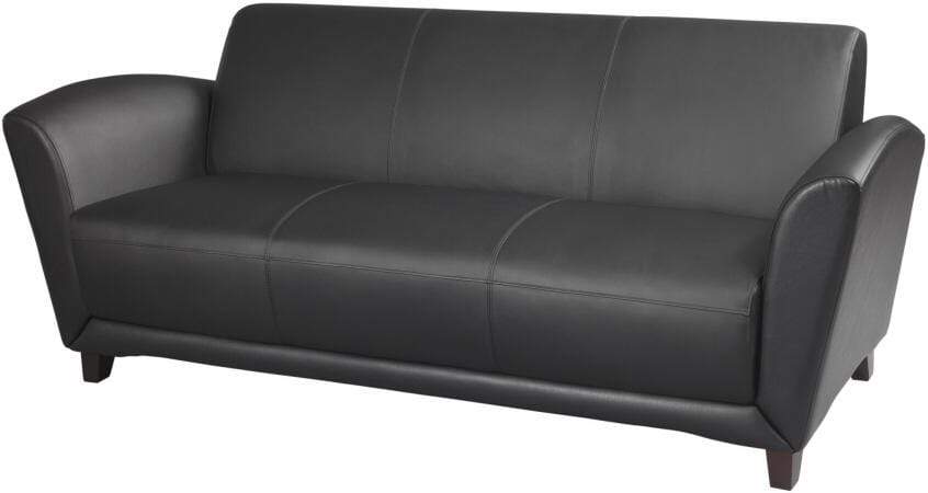 Premium Safco Mayline Santa Cruz Italian Leather Sofa - Genuine Leather Executive Office Sofa [VCC3] - Perfect for Home Office, Reception Areas & Luxury Waiting Rooms