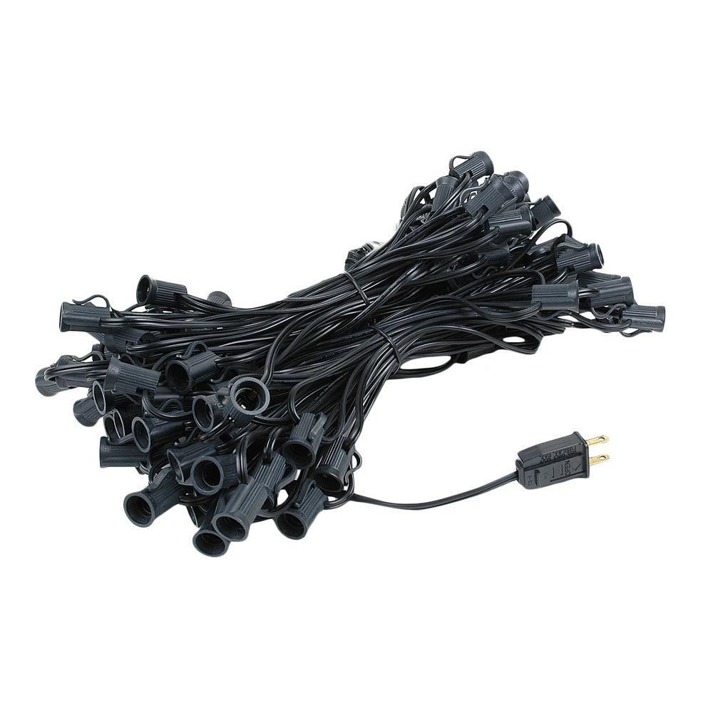 100ft C7 Outdoor String Lights with Candelabra Base (C7/E12) - 12