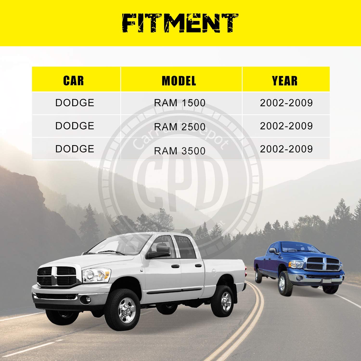 DODGE Ram 1500 2002-2008 & Ram 2500/3500 2003-2009 Rear Step Bumper Face Bar | CarPartsDepot CH1102352 5073625AD | Heavy-Duty Replacement for Pickup Trucks | Perfect for Off-Roading, Towing & Work Sites