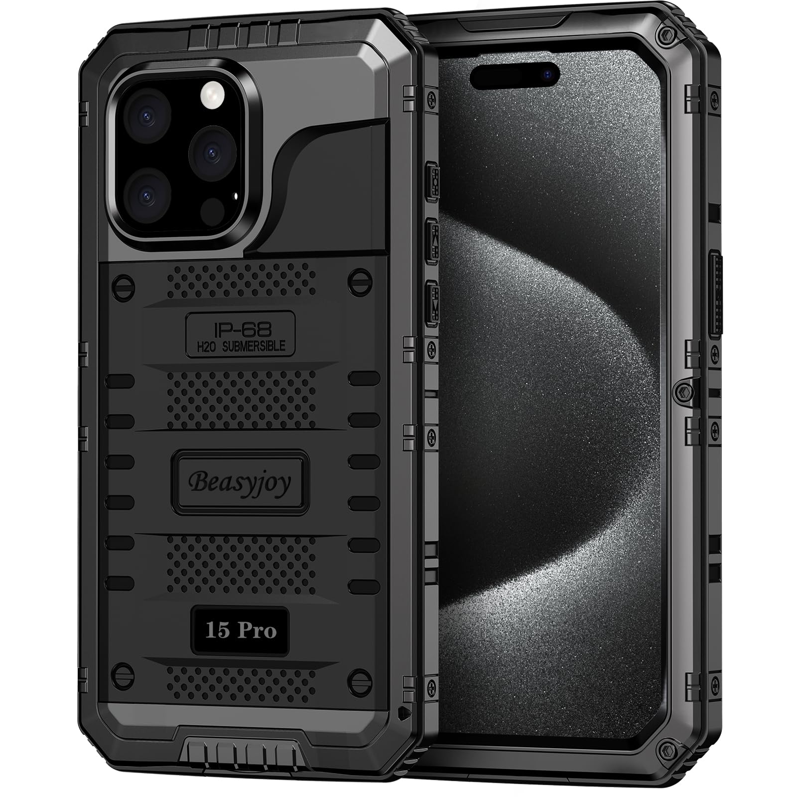 Beasyjoy Rugged Waterproof Case for iPhone 15 Pro (6.1