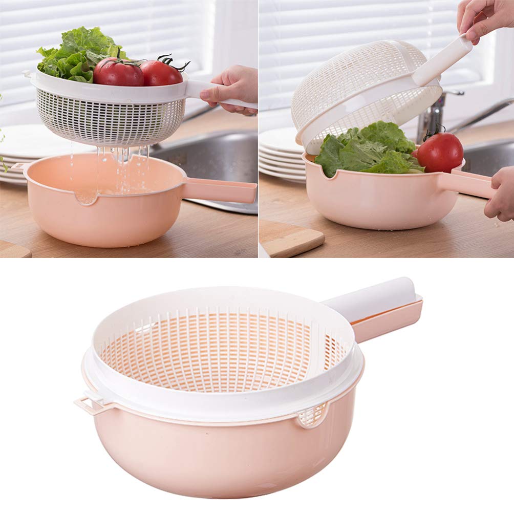 3-Tier Plastic Rice & Vegetable Washing Basket with Drain Holes - Kitchen Colander for Fruits, Veggies, and Grains - Perfect for Meal Prep, Salad Making, and Healthy Cooking