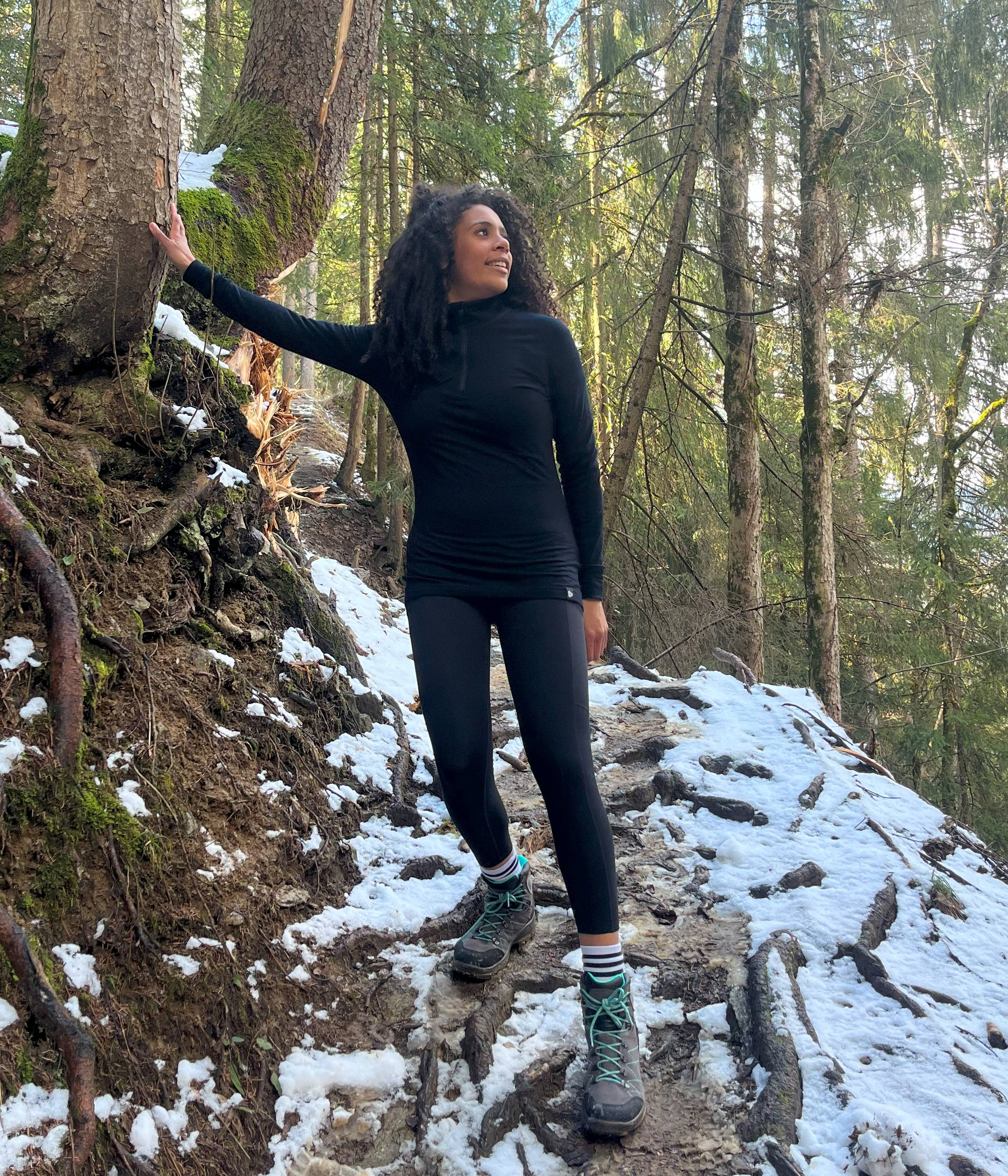 Women's Merino Wool Arctic Thermal 1/2 Zip Long Sleeve Shirt - Warm Winter Base Layer for Skiing, Hiking & Outdoor Activities