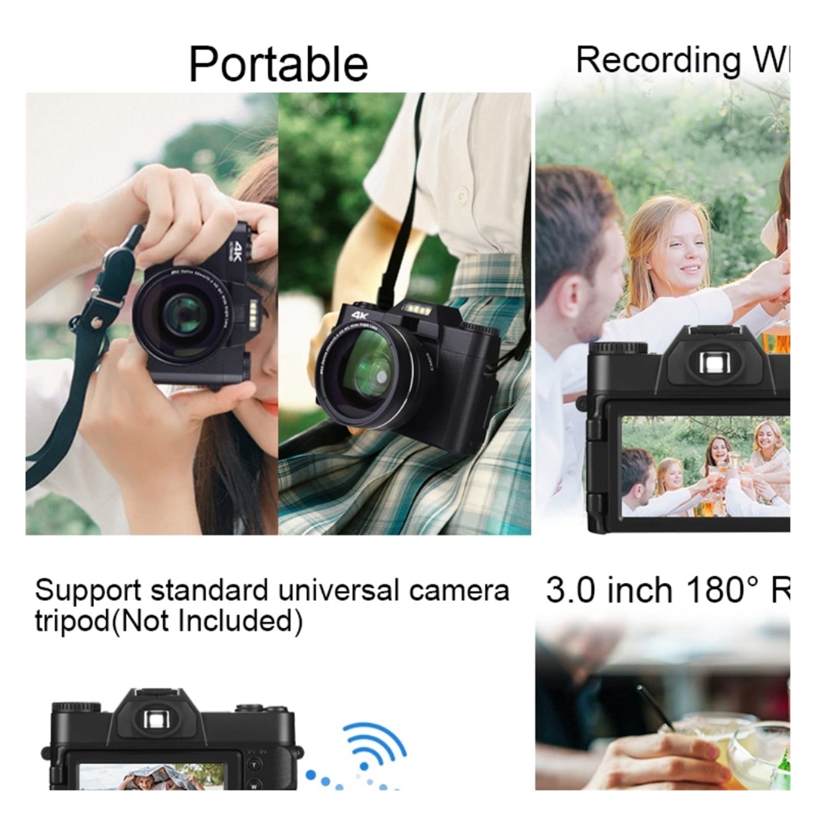 **AUBEST 30MP Digital Video Camera with 16X Zoom, 32GB TF Card & Normal Lens - Portable Handheld Camcorder for Vlogging, YouTube, Travel, and Photography**