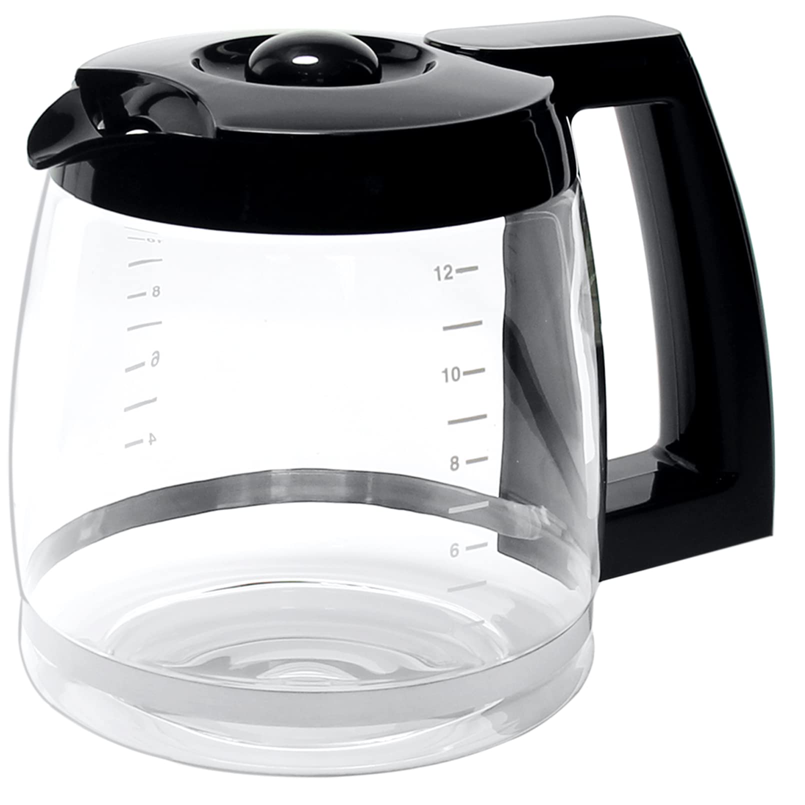 12-Cup Replacement Glass Coffee Carafe for Cuisinart DCC-1200, DCC-1100BK, DCC-2650 & More | Compatible with CHW-12, DGB-550BK Series | Durable Borosilicate Glass Coffee Pot for Home & Office Brewing | Part# DCC-1200PRC