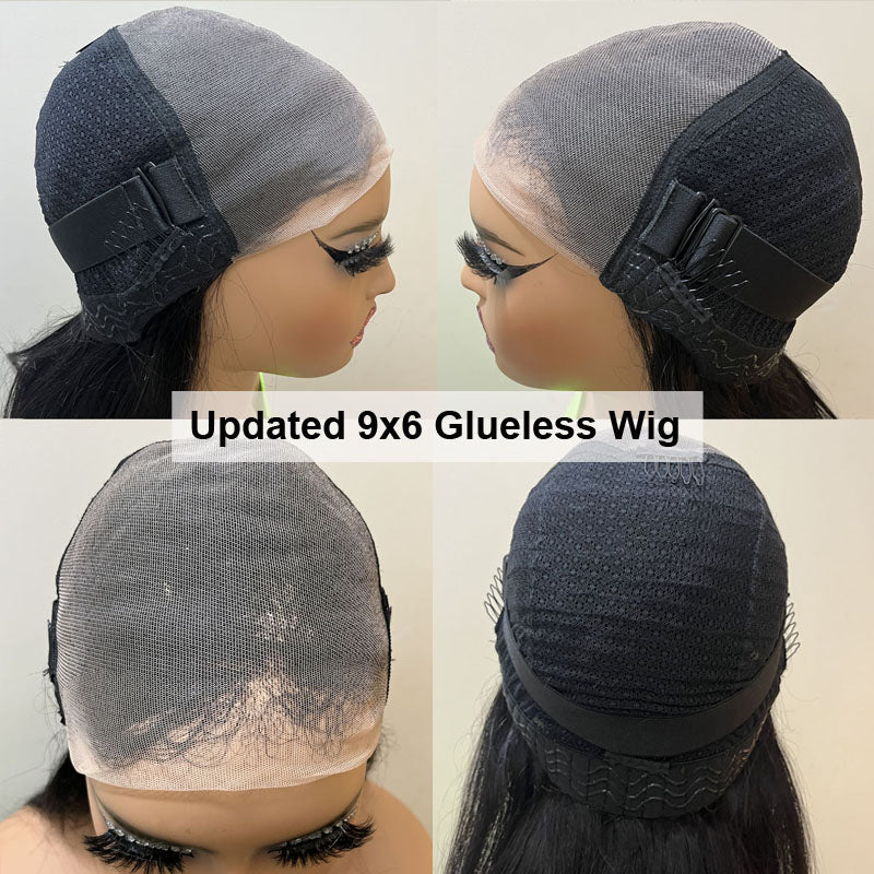 Eullair Wear and Go Glueless Wigs - 9x6 Lace Front Human Hair Wig with Bleached Knots & Pre-Plucked Hairline | Curly No Glue Lace Wig for Daily Wear, Parties & Special Occasions