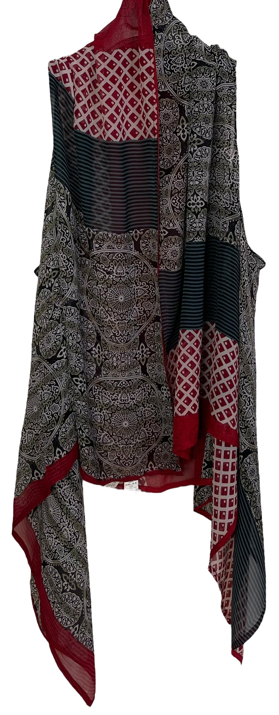 PRG7128 Sheer Avatar Pure Silk Versatile Vest for Women - Lightweight & Breathable Summer Layering Piece - Perfect for Beach Cover-ups, Evening Wear and Boho Fashion Outfits