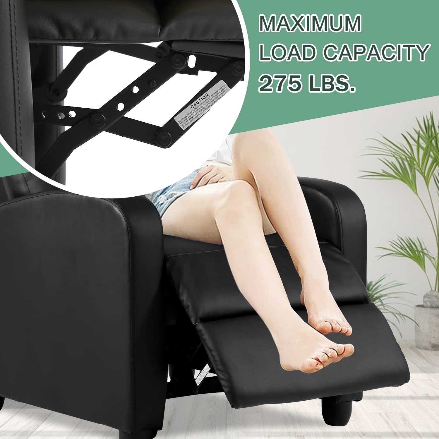 PU Leather Massage Recliner Chair for Adults - Ergonomic Home Theater Reclining Sofa with Padded Seat & Backrest - Perfect for Living Room, Home Theater & Lounge Relaxation