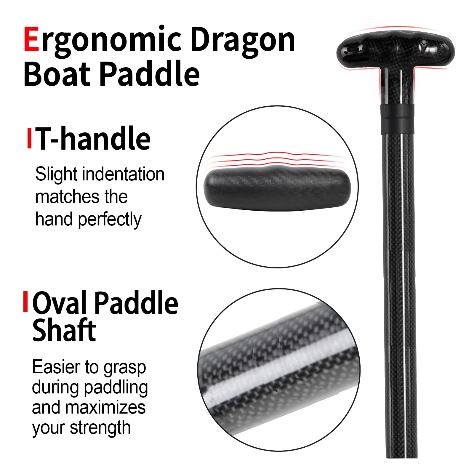 Premium Lightweight Full Carbon Fiber Dragon Boat Paddle - IDBF Approved (120/122/125cm, 47/48/49 Inches) with Adjustable Length (115-130cm) & Free Paddle Bag - Perfect for Racing, Training, and Competitive Dragon Boat Events
