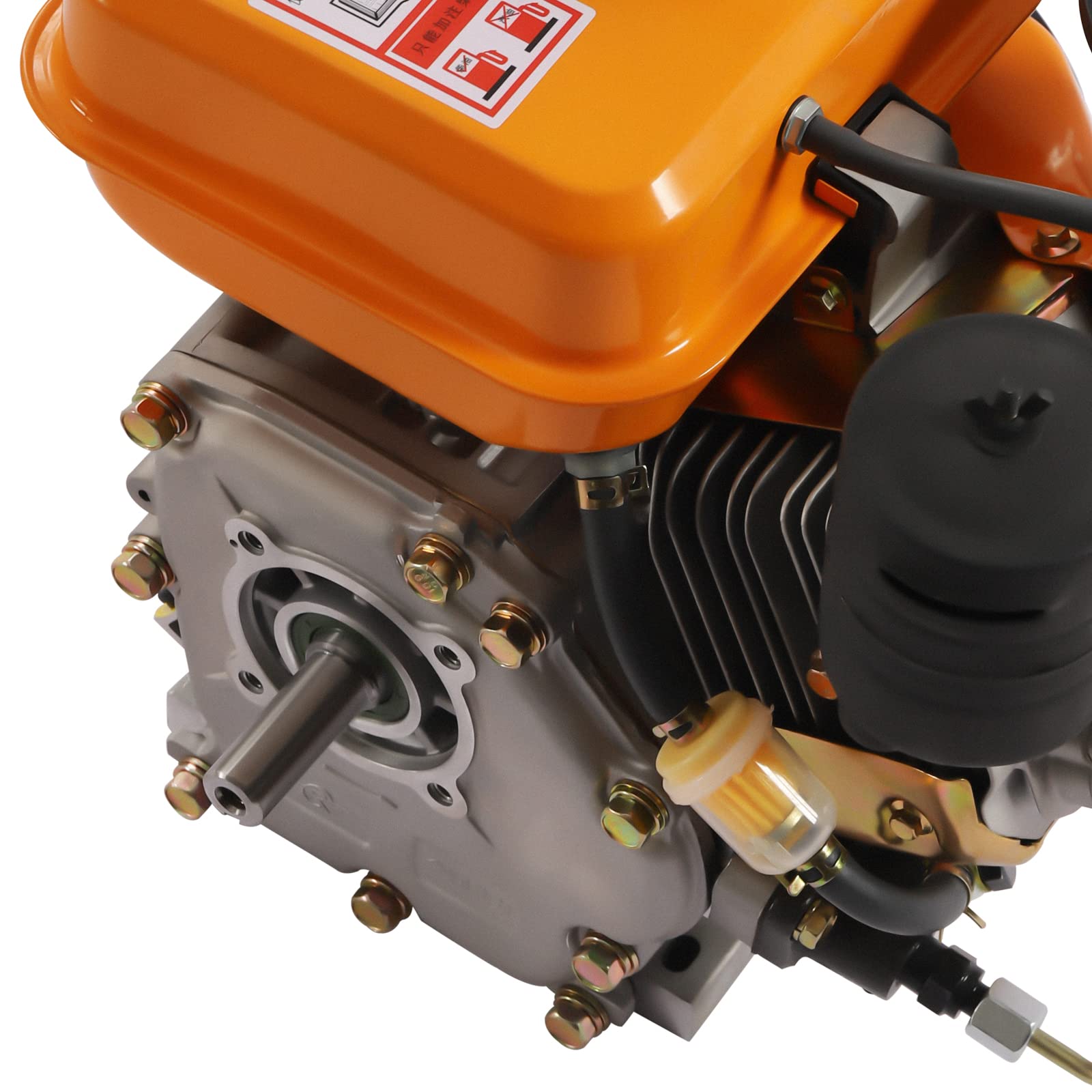 TBVECHI 196cc Single Cylinder Vertical Diesel Engine - 2.2kw Air Cooled with Vortex Oil System for Drainage Machines & Water Pumps (Orange) - Ideal for Agricultural, Construction & Emergency Flood Control Applications