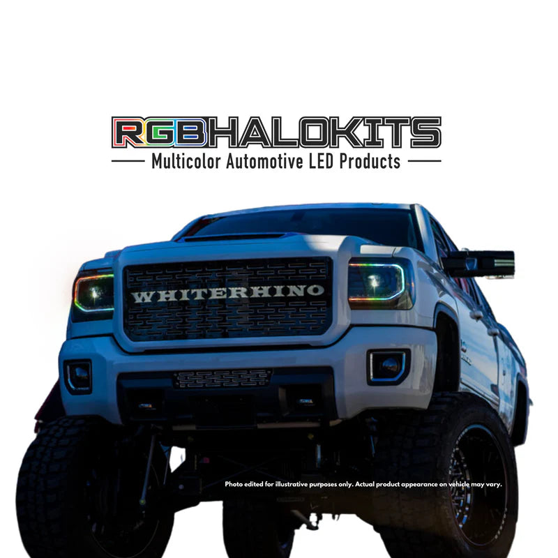 GMC Sierra LED Headlights - Morimoto XB Series - Compatible with 2014-2018 Models - Multi-Color RGB Lighting - Upgrade Your Truck's Style & Visibility - Perfect for Night Driving & Off-Road Adventures