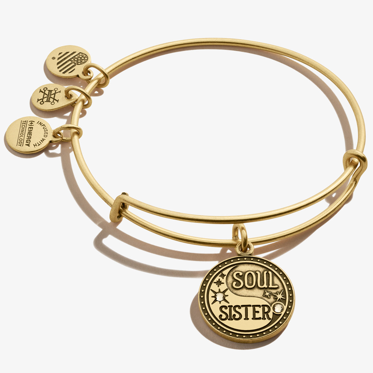 Soul Sister Charm Bangle - Sterling Silver Friendship Bracelet for Women - Perfect Gift for Best Friends, Sisters & Loved Ones | Birthday, Anniversary, Valentine's Day Jewelry