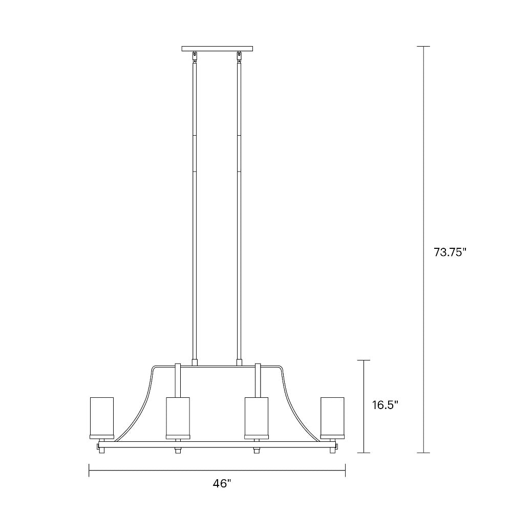 Adair 8-Light Modern Linear Chandelier - Sleek Crystal Glass Fixture for Dining Room, Kitchen Island & Living Room Lighting