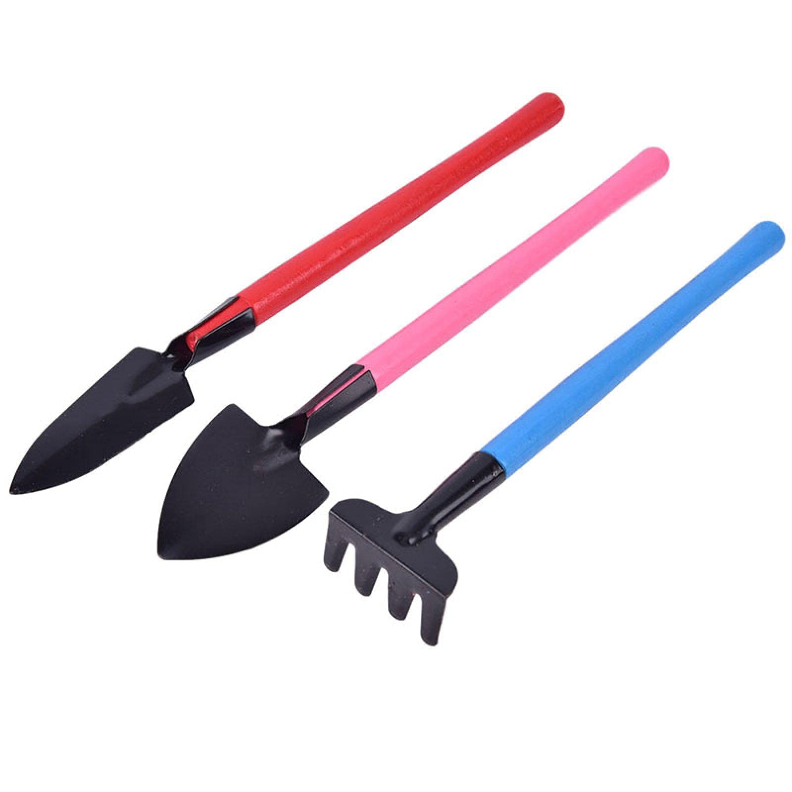 3-Piece Gardening Tool Set - Stainless Steel Mini Shovel, Rake & Spade with Wood Handle for Potted Plants, Flowers & Indoor Gardening | Perfect for Home Garden, Balcony Plants & DIY Planting Projects