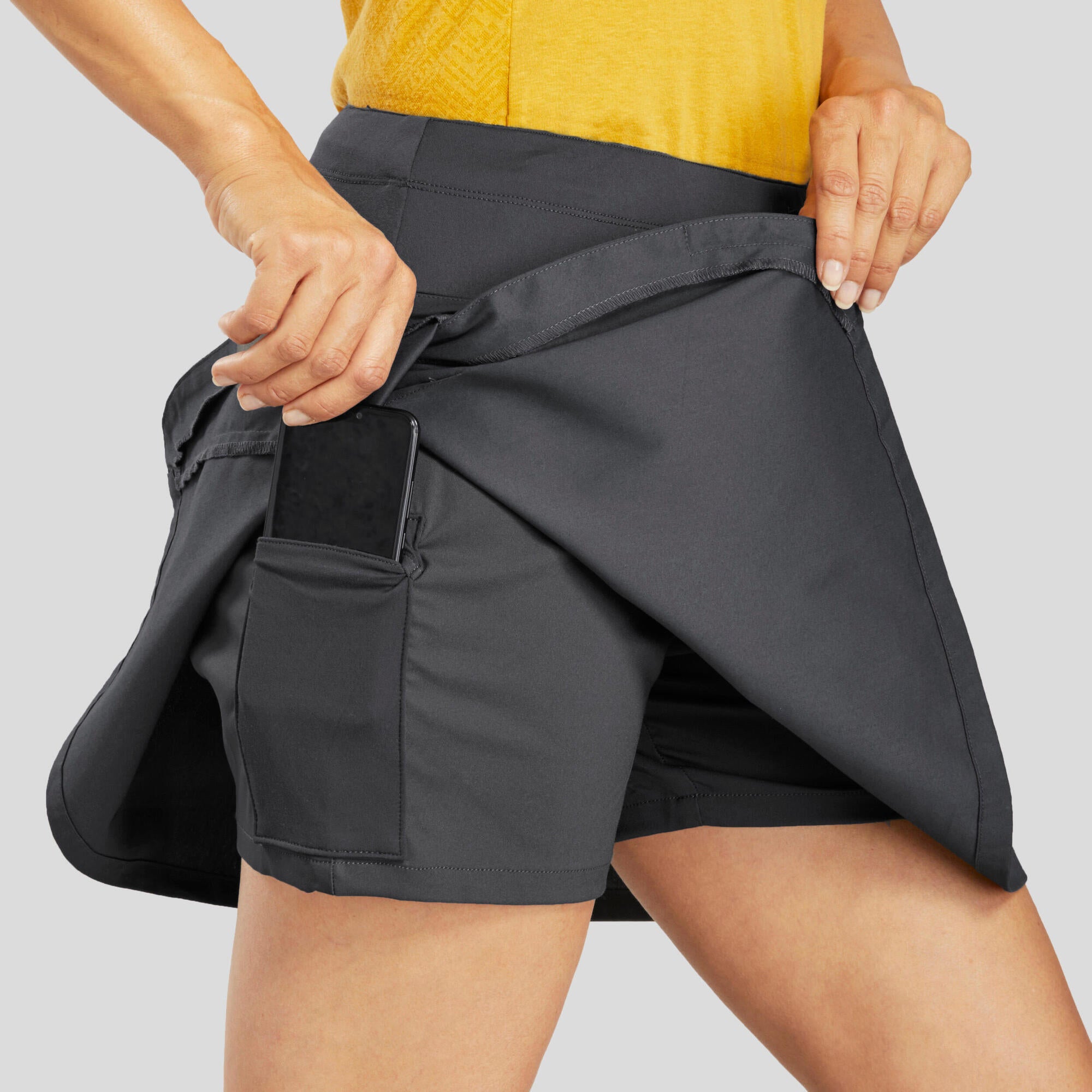 Quechua Women's NH500 Hiking Skort - Quick-Dry, Stretchable Active Skirt for Hiking, Running & Outdoor Adventures | Perfect for Trail Walks & Gym Workouts