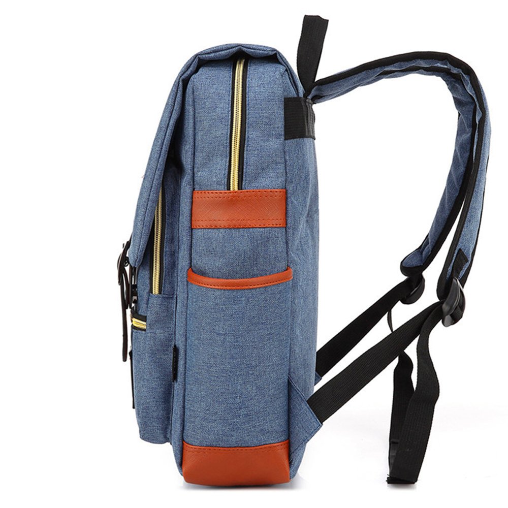 Mn&Sue 15.6 Inch Waterproof Laptop Backpack for Men & Women - Durable College Backpack for Travel, Business, Work & Outdoor Activities | Stylish British Design Unisex Rucksack in Denim Blue | Perfect for Commuting, School, Hiking & Daily Use