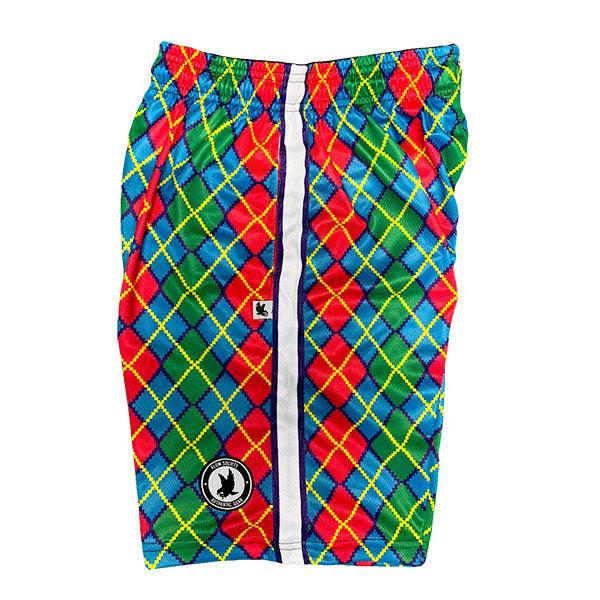 Boys Pink & Green Pixel Argyle Shorts - Stylish Casual & School Wear for Kids - Perfect for Playdates, School, and Everyday Outfits