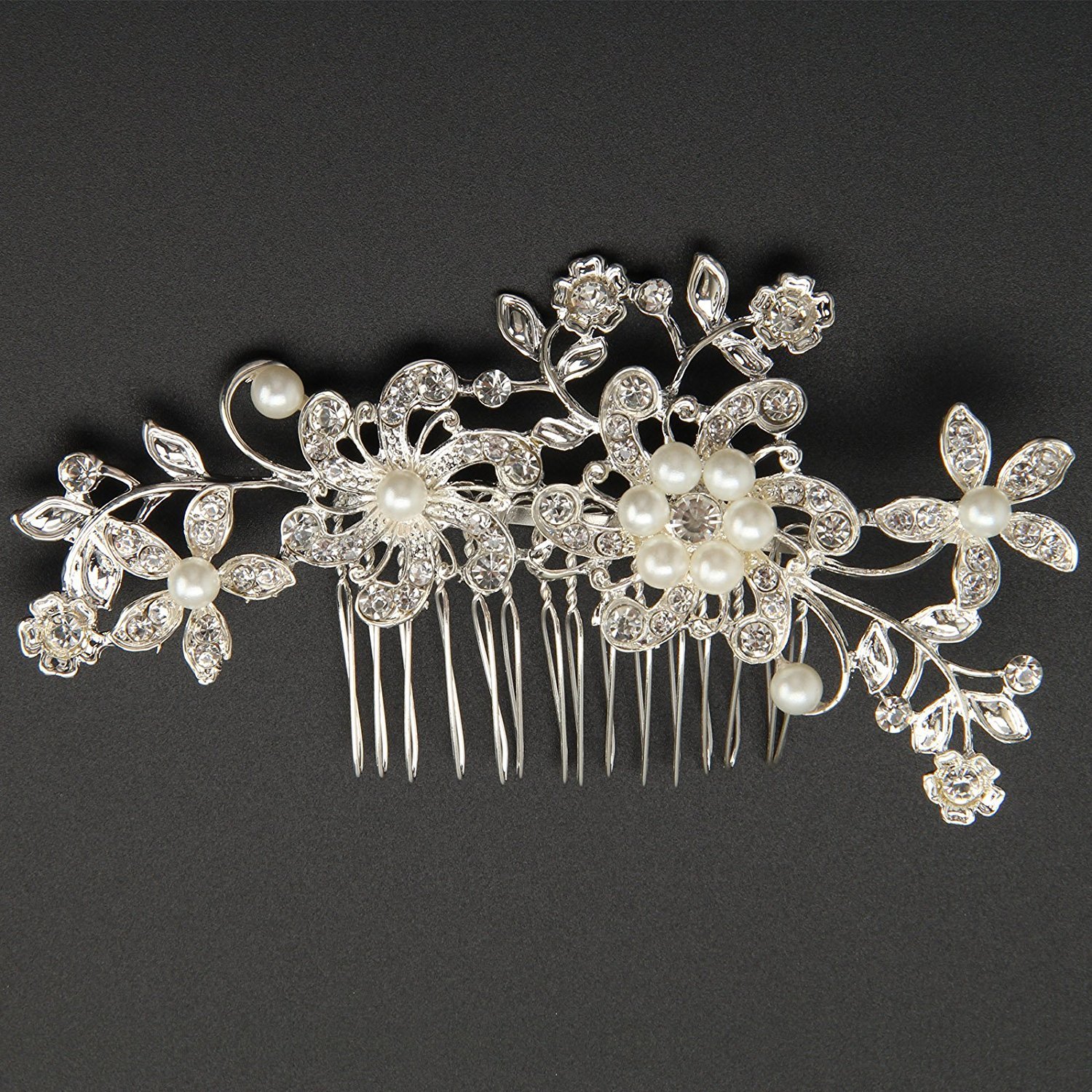 Pearl Flower Hair Comb Clip for Brides & Women - Wedding & Party Accessories