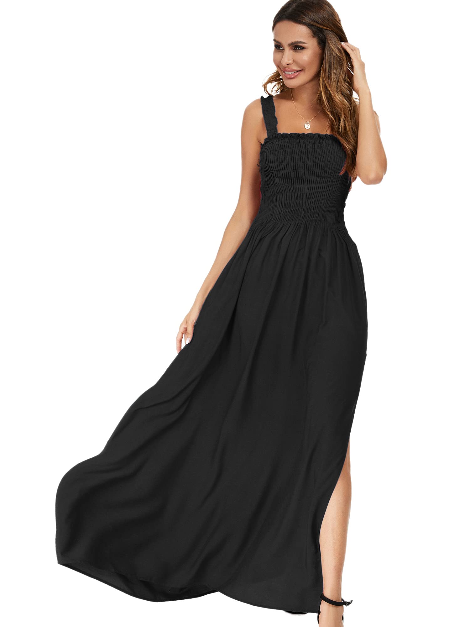 Just Quella Women's Maxi Dresses - Summer Strapless Boho Beach Long Dress for Vacation, Pool Party & Casual Outings