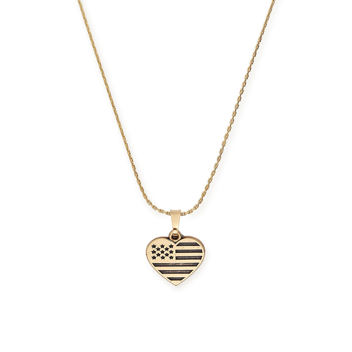Heart Flag Necklace - Patriotic Jewelry for Women, USA Love Pendant Gift for Her - Perfect for Independence Day, Memorial Day & Everyday Wear