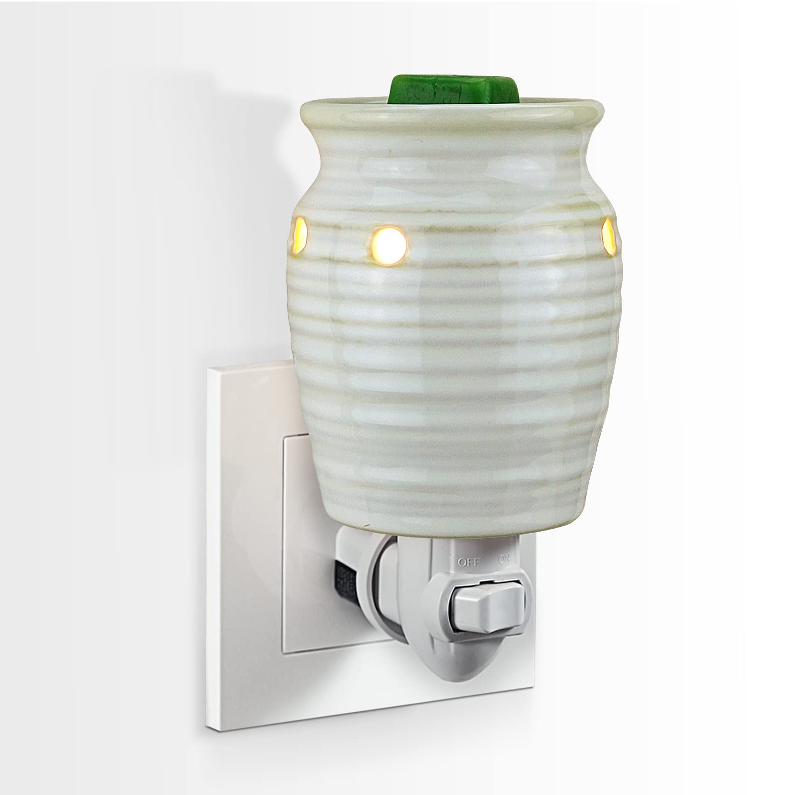 STAR MOON Ceramic Plug-in Wax Warmer with 2 Bulbs - Aromatherapy Essential Oil Diffuser & Candle Melter for Home, Office, Spa - Perfect Gift for Relaxation & Mood Enhancement - Use in Bedroom, Bathroom or Living Room for Cozy Ambiance