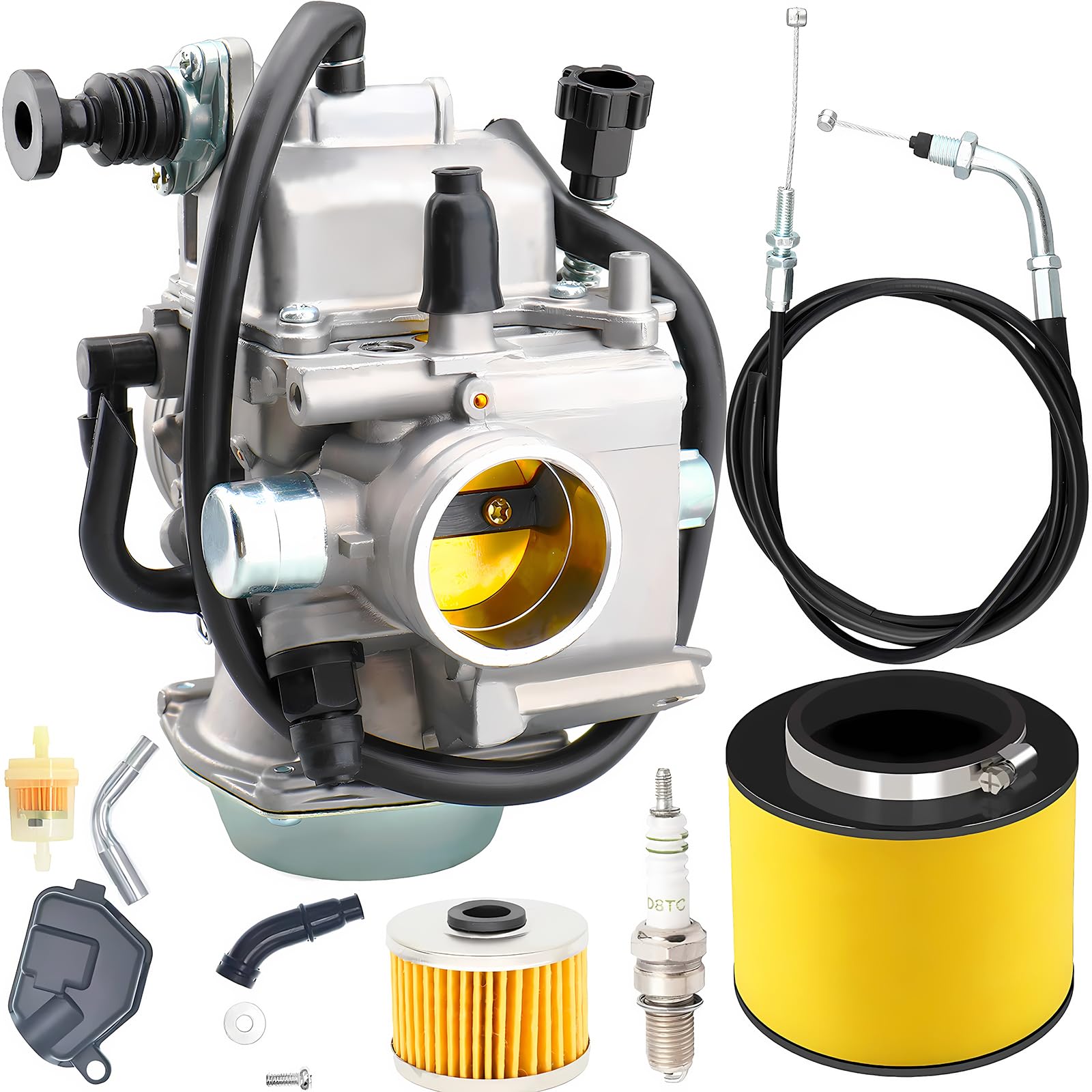 TRX300 Carburetor Replacement for Honda Fourtrax 300 350 Foreman 400 450 Rancher 350 - High Performance ATV Carburetor with Throttle Cable - Perfect for Off-Roading, Trail Riding & Farm Work