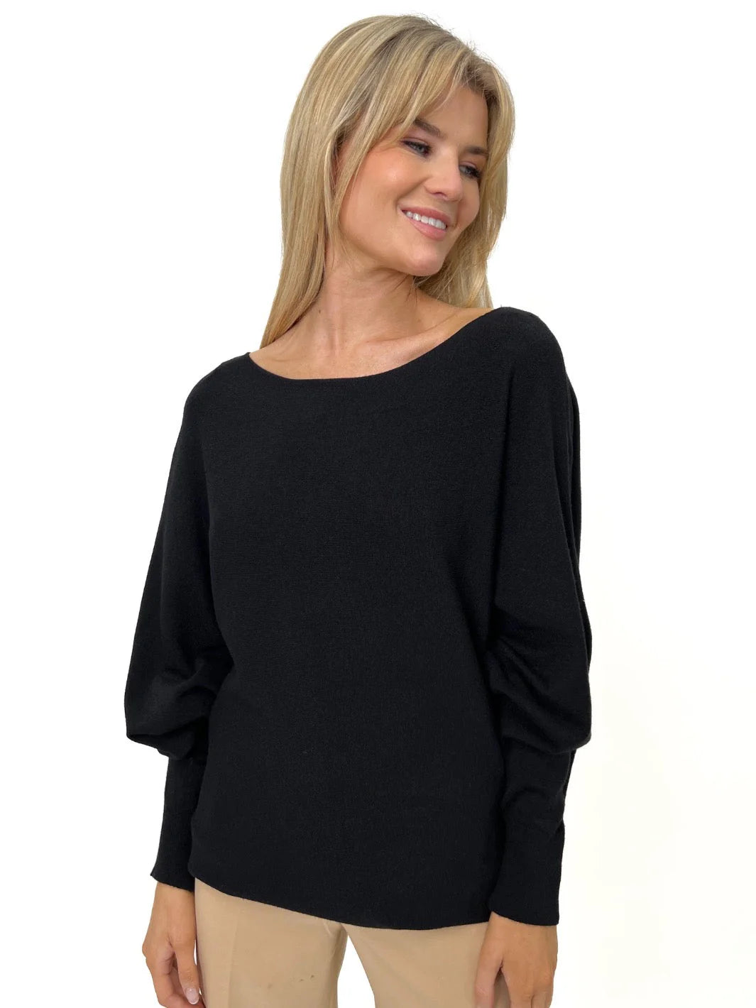 Elba Jumper Sweater for Women - Soft Knit Pullover Black Winter Warm Casual Tops - Perfect for Office, Dating & Holiday Outfits