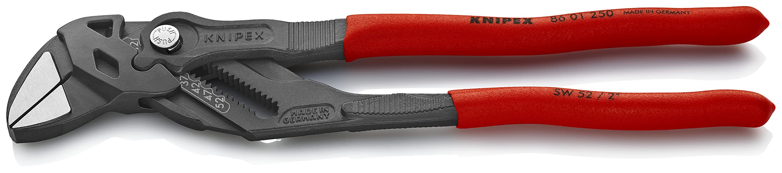 KNIPEX 10-Inch Pliers Wrench with Black Finish (8601250) - Professional Plumbing & DIY Tool for Pipe Fittings, Automotive Repair & Home Improvement