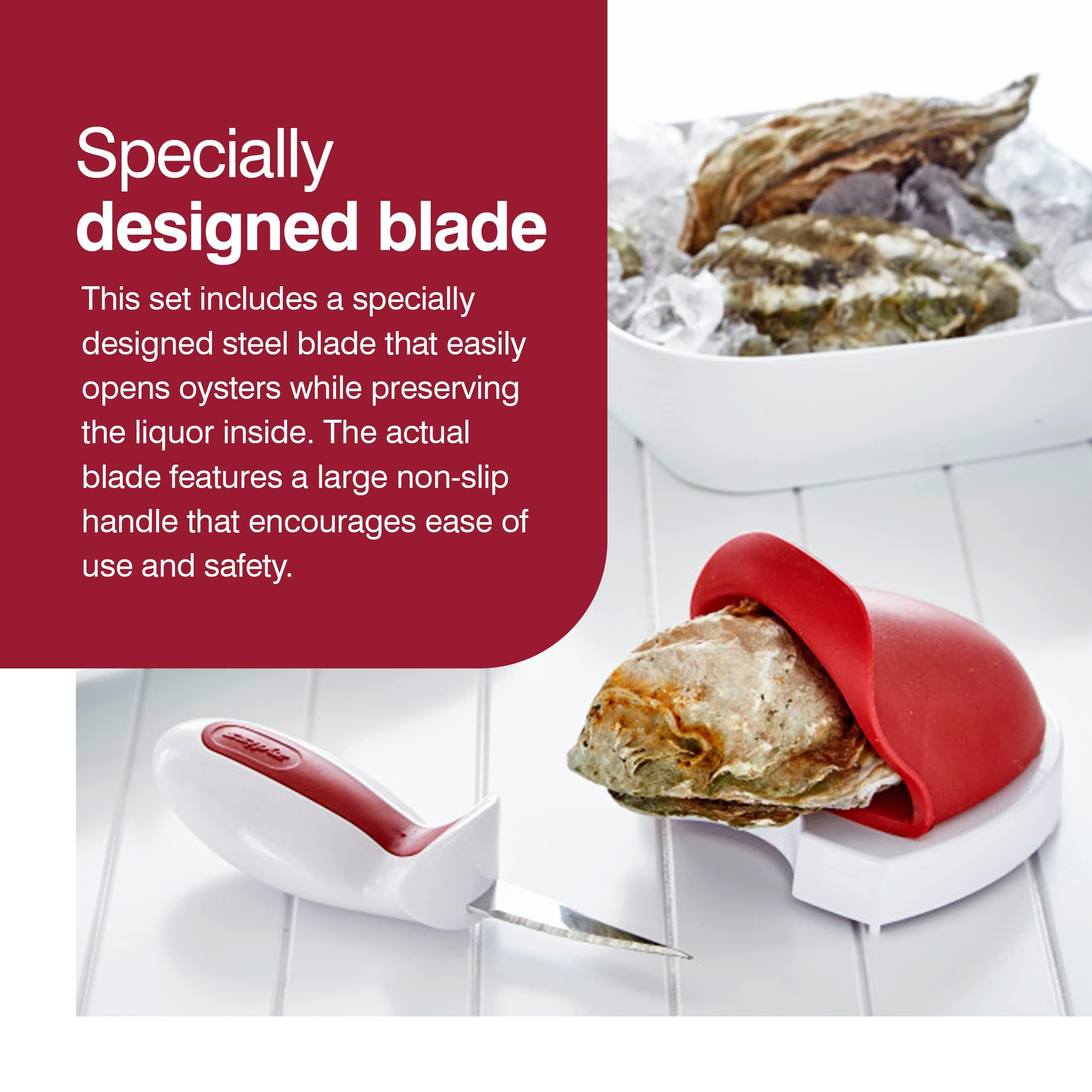 ZYLISS Premium Oyster Shucking Kit - Stainless Steel Oyster Knife & Shucker Tool Set for Professional Shellfish Opening | Perfect for Seafood Lovers, Home Chefs & Restaurant Use