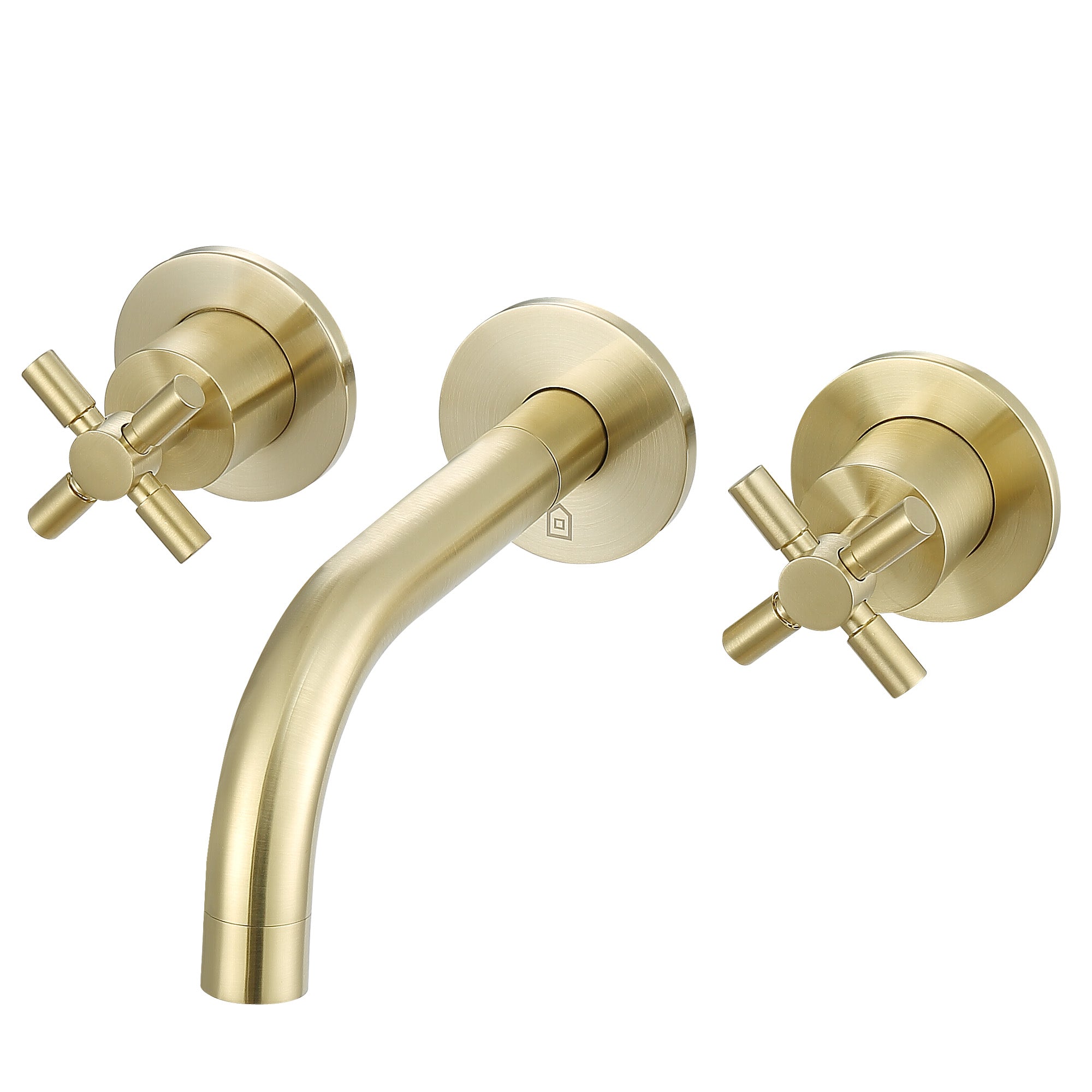Ancona Prima Two Handle Wall Mounted Bathroom Faucet - Brushed Champagne Gold Finish for Modern Vanities | Perfect for Powder Rooms, Master Baths & Spa-Style Retreats