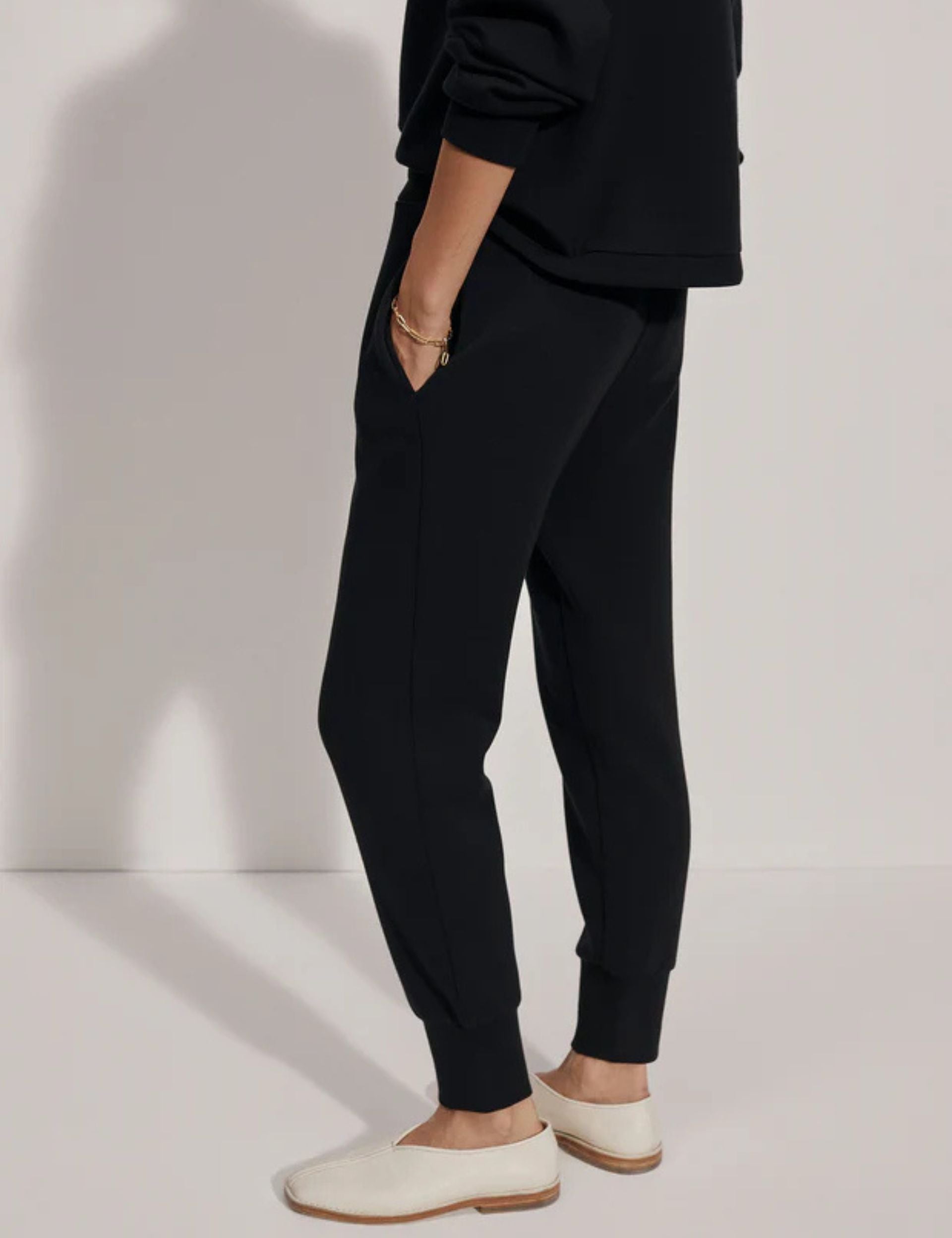 Slim Fit Cuff Pants for Women - 27.5 Inch Length - Black Casual Trousers for Work, Office & Everyday Wear