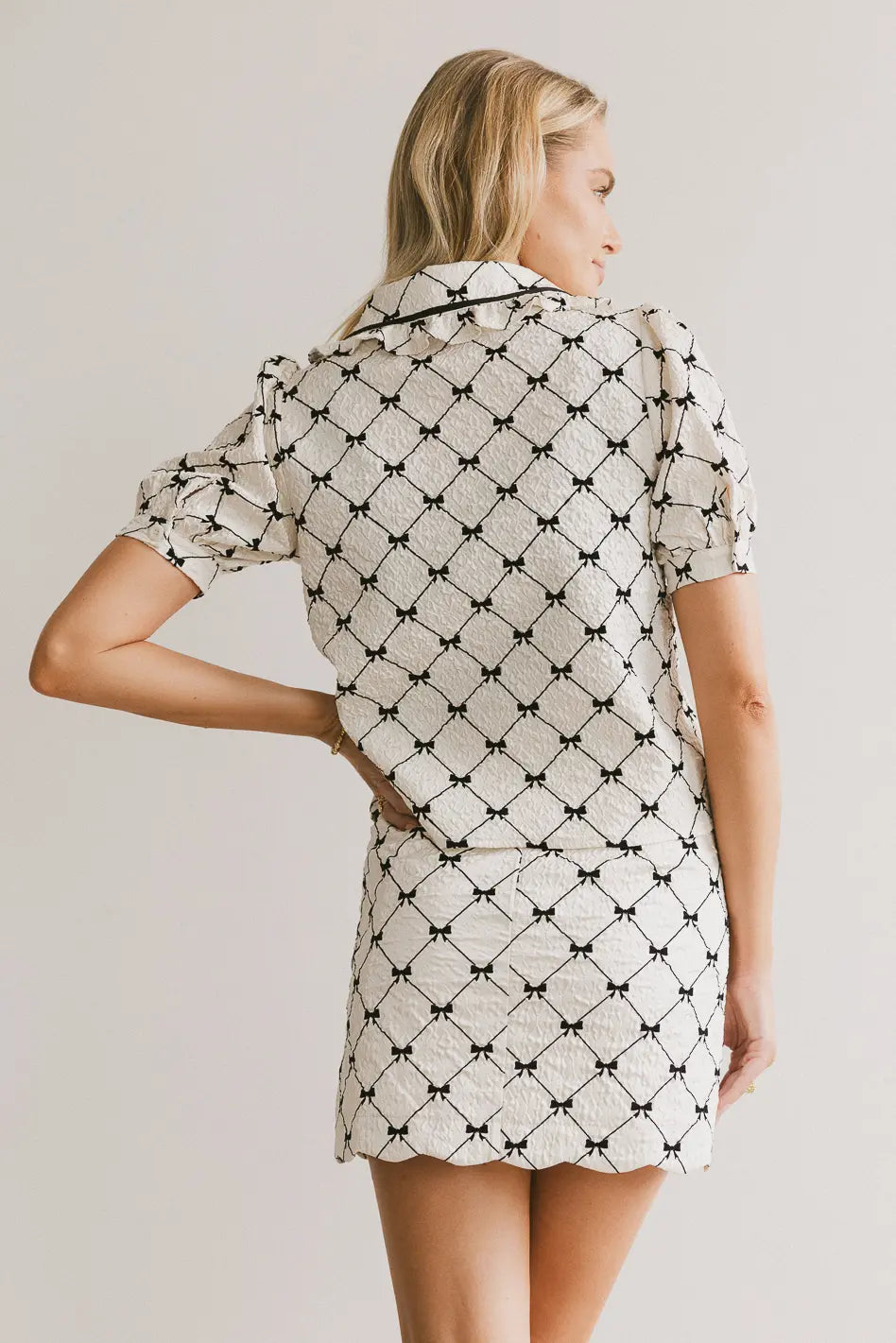 Maia Bow Collared Top - Elegant Women's Blouse for Work & Special Occasions | Final Sale