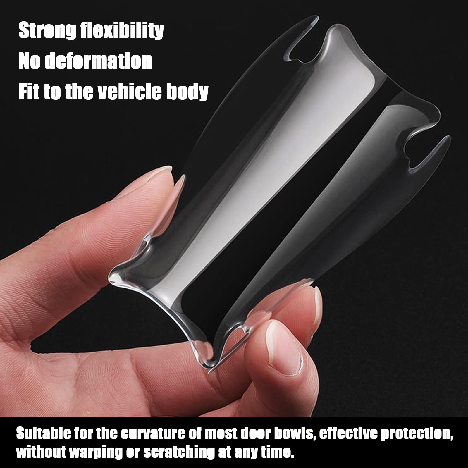 QODOLSI 4-Piece Transparent Car Door Bowl Protector Stickers - Universal Scratch & Paint Protection Film for Most Vehicle Models | Prevent Scratches from Keys, Shoes & Shopping Bags