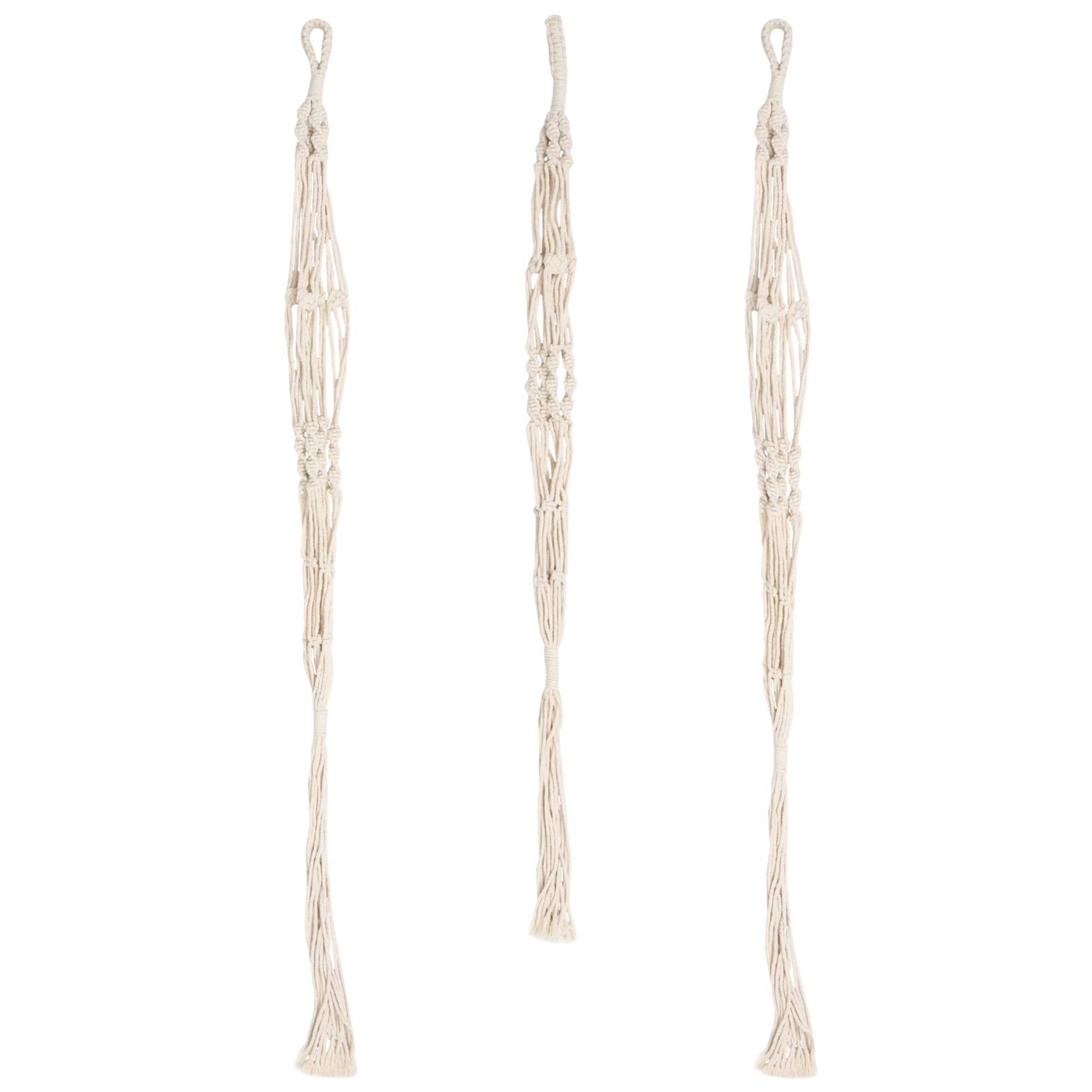 YARDWE 3-Piece Macrame Plant Hangers Set - Bohemian Woven Wall Hanging Planters for Indoor/Outdoor Use - Flower Pot Holders & Dream Catchers for Home Decor (Perfect for Living Rooms, Patios & Boho Bedrooms)