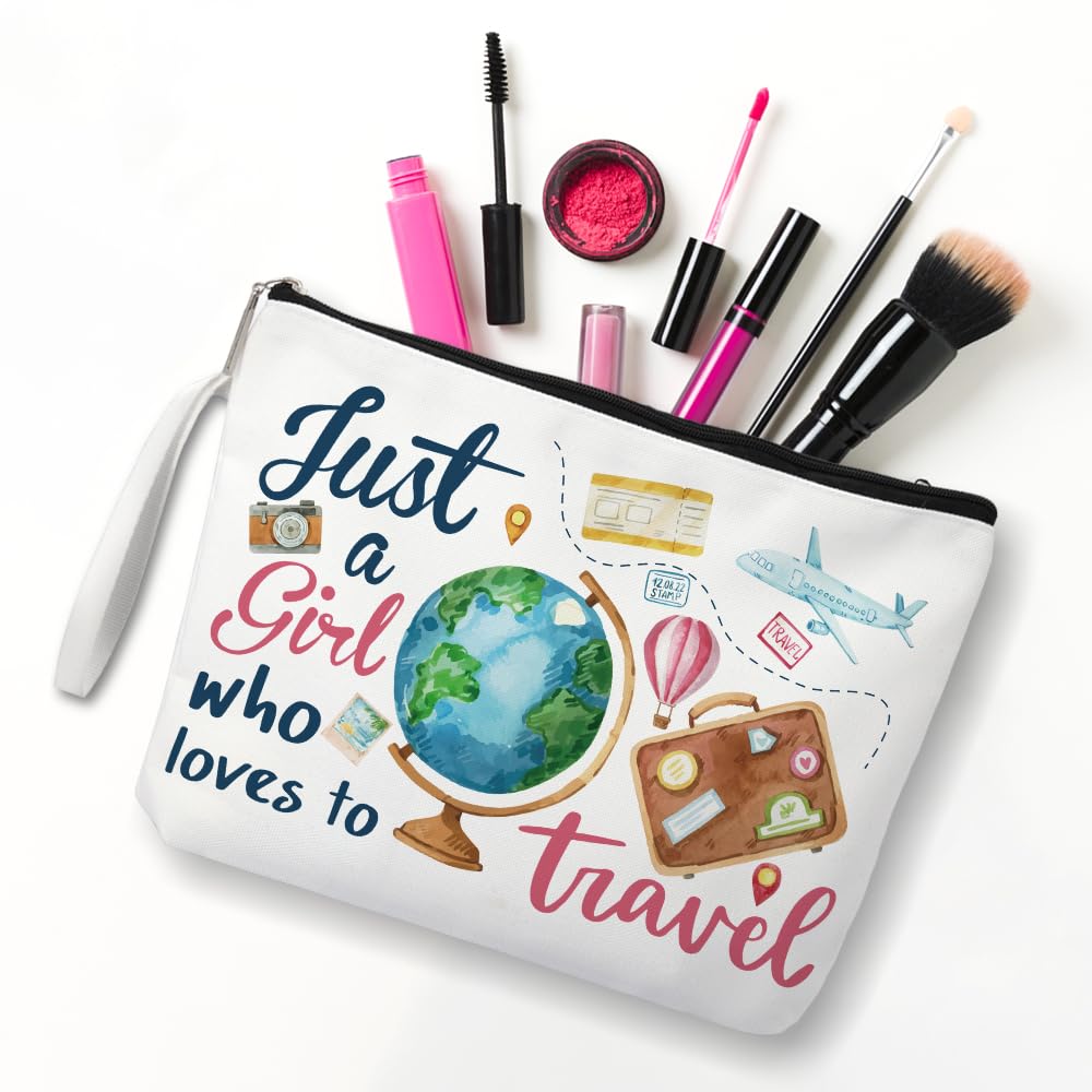 Funny Travel Cosmetic Bag for Women - Cute Makeup Pouch Gift for Girlfriends, Sisters & Travel Lovers - Perfect Birthday Present for Female Travelers - Great for Vacations, Road Trips & Airplane Carry-Ons