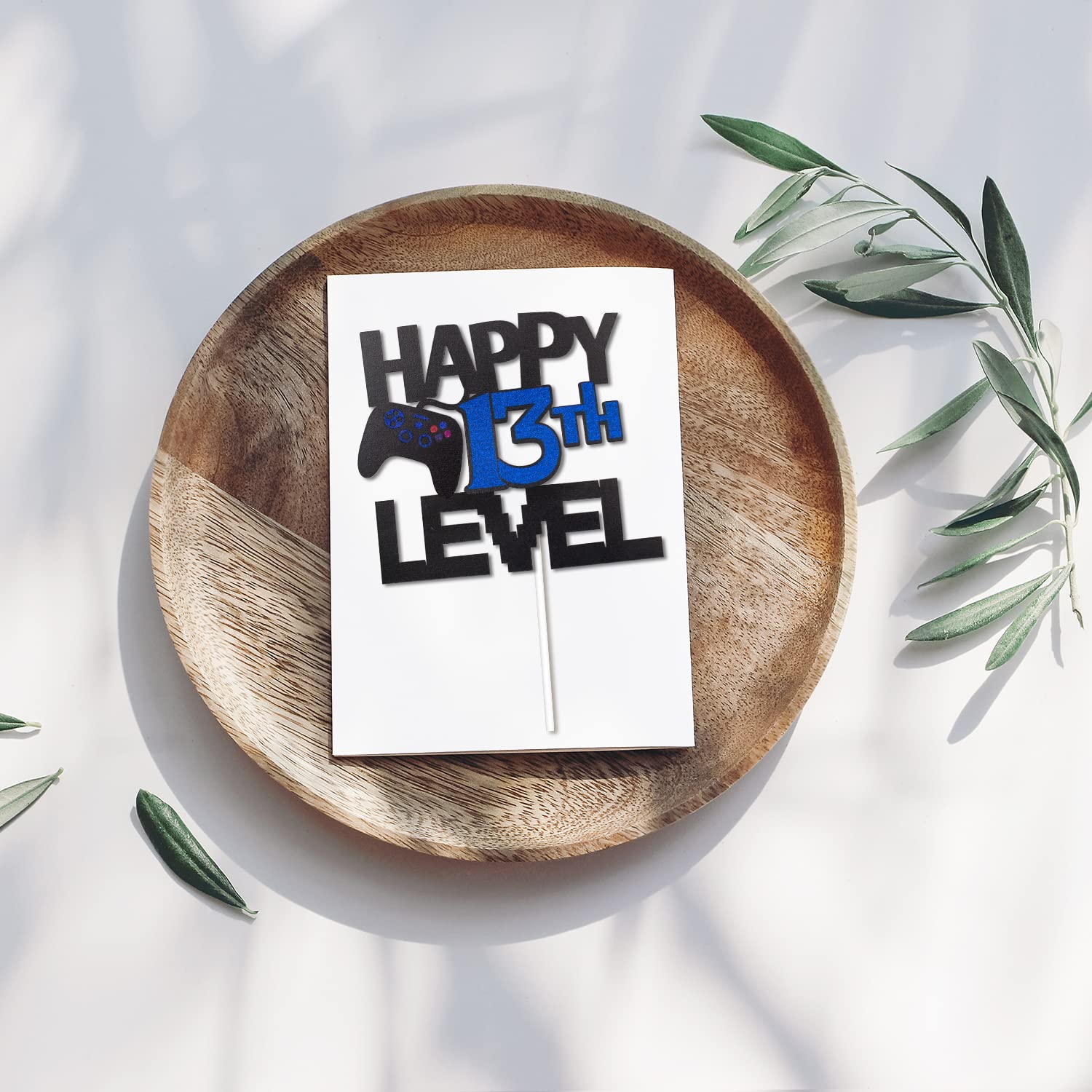 Happy 13th Birthday Video Game Cake Topper - Glitter Gamer Level 13 Unlocked Party Decoration for Birthday Cakes - Perfect for Gaming Themed Parties & Teen Birthday Celebrations