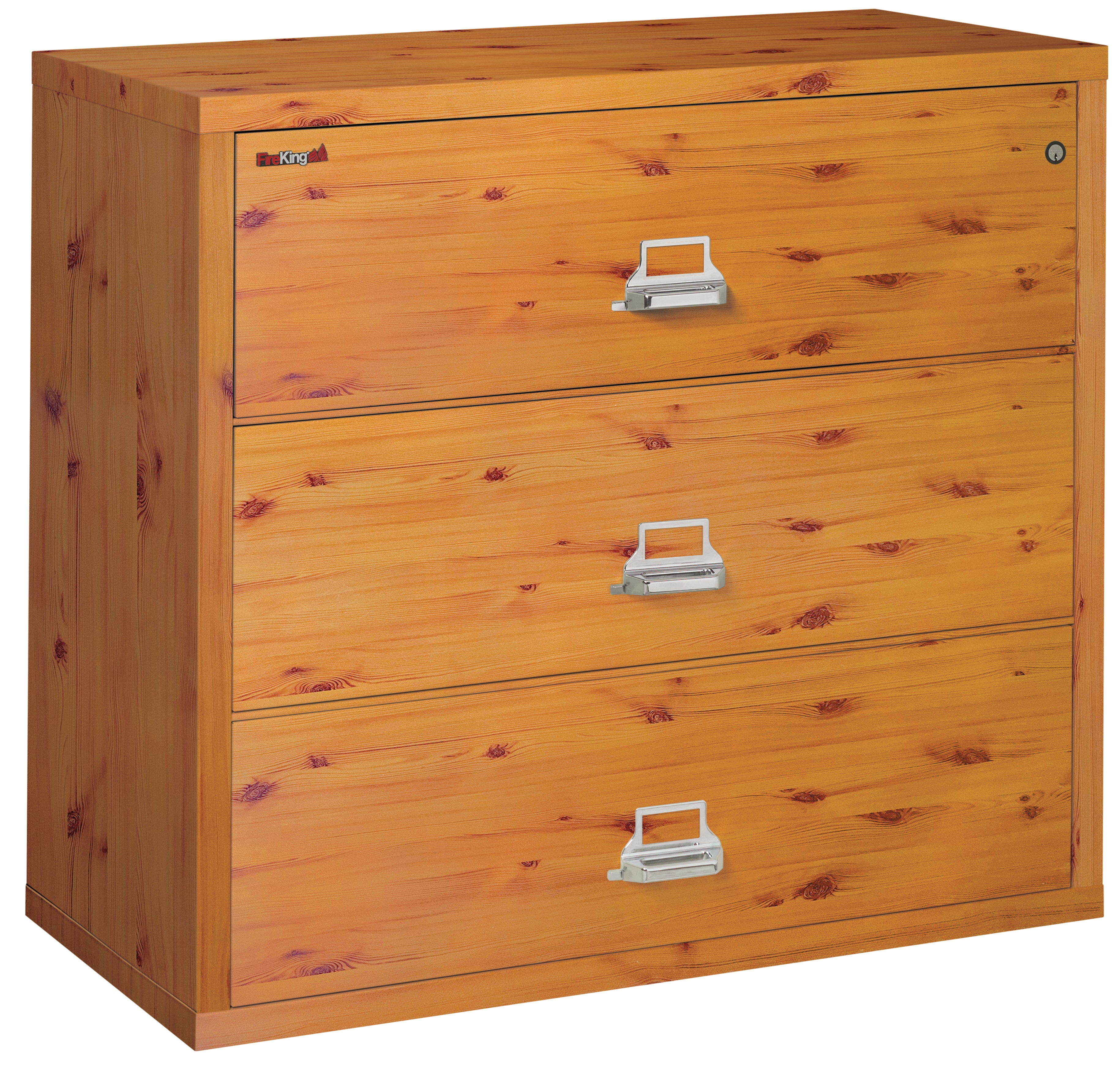 FireKing 3 4422 C Premium Designer Three Drawer 44-Inch Wide Lateral Fireproof File Cabinet - Secure Document Storage for Office & Home Use
