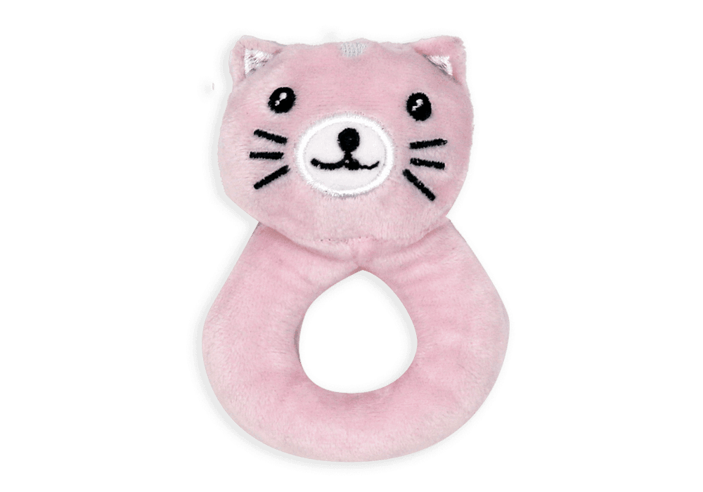 Jesse & Lulu Baby Nunu Animal Plush Toy with Ring Rattle - Soft Stuffed Animal & Teether Set for Newborns & Infants - Perfect for Nursery, Playtime, and Sensory Development